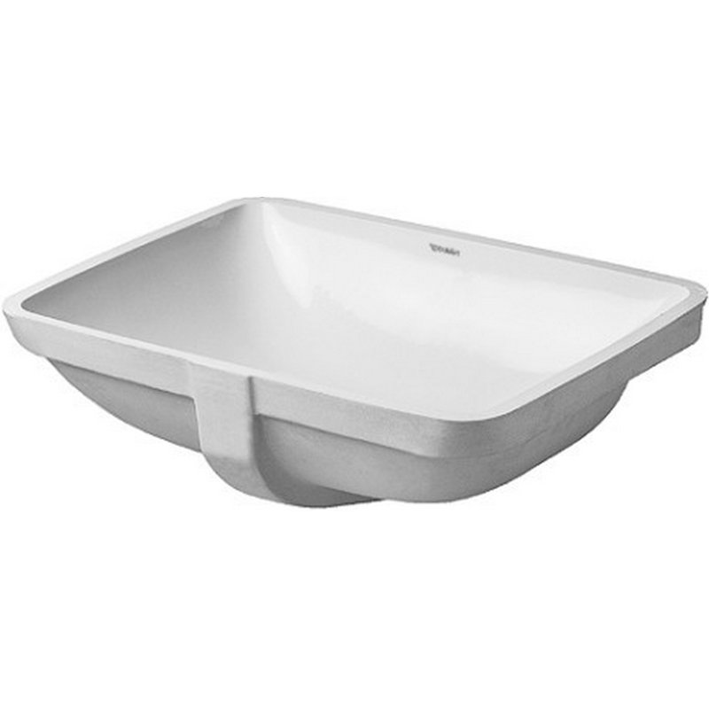 Duravit 14.38'' White Ceramic Rectangular Undermount Bathroom Sink with